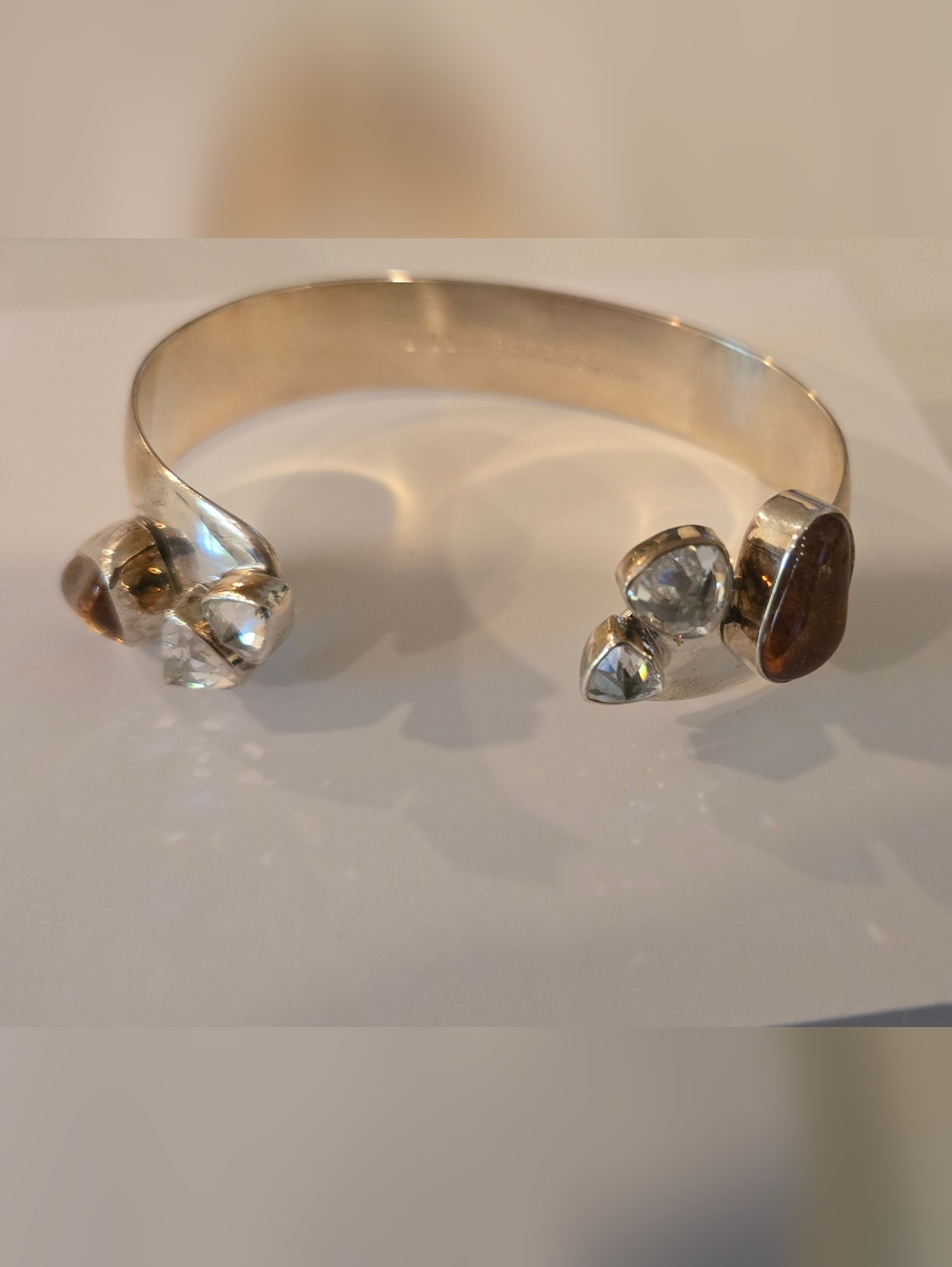 Lilly Barrack Citrine And Diamond Cuff Bracelet